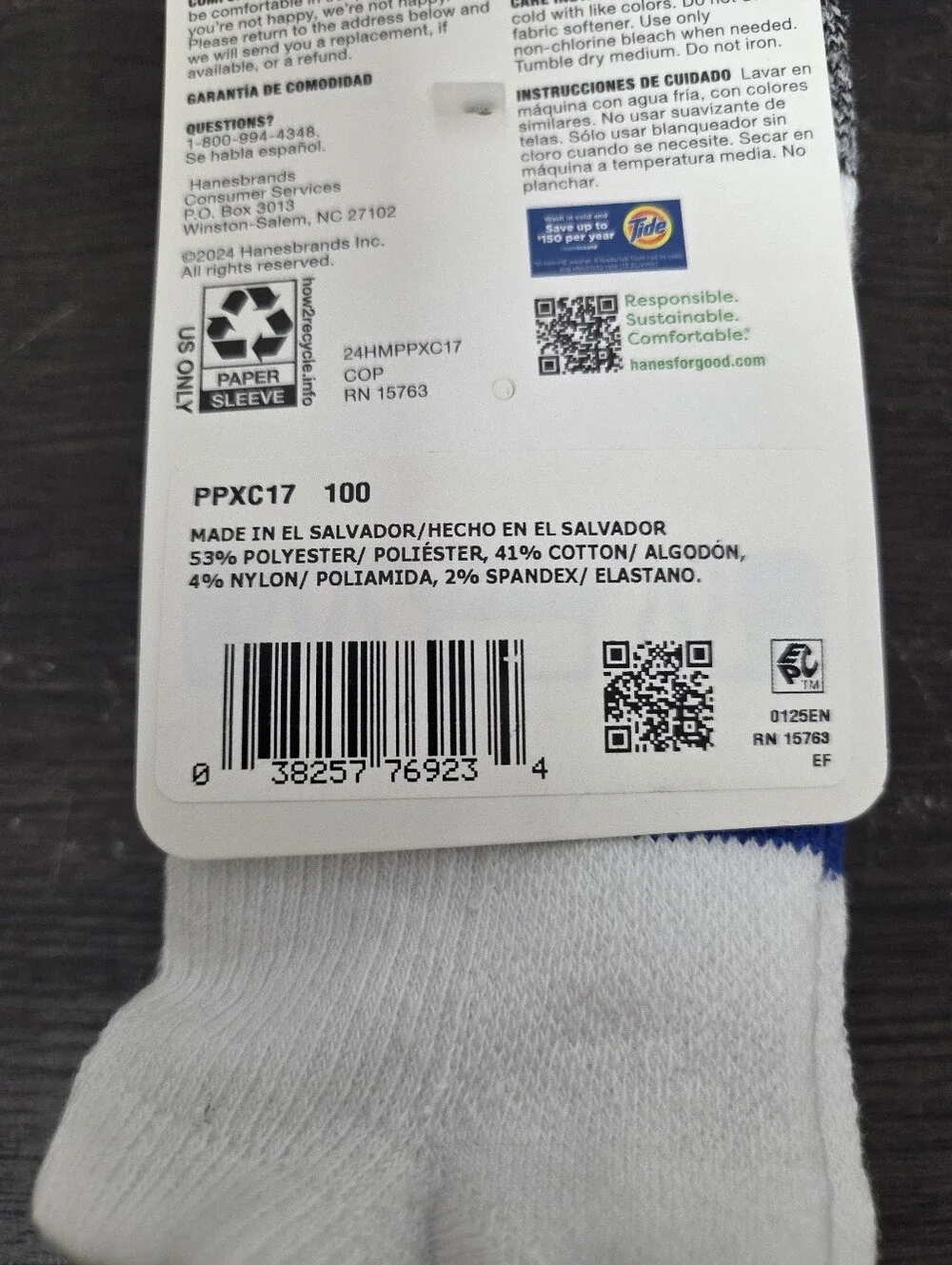 Hanes Premiun White & Blue Low-Cut Athletic Socks - 3 Pack Nwt